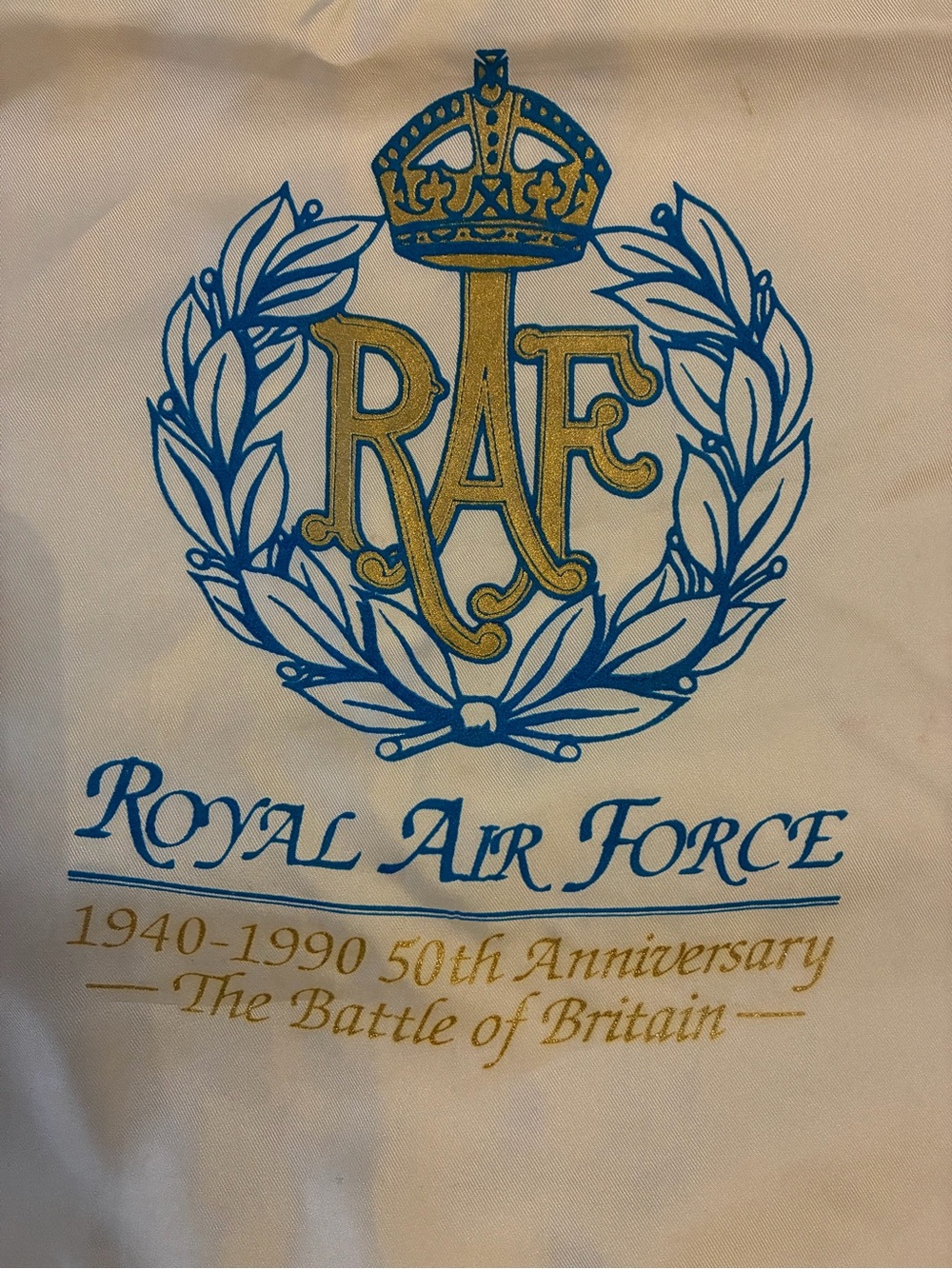 Vintage 1990 royal Air Force Battle of Britain 50th Anniversary Silk Scarf